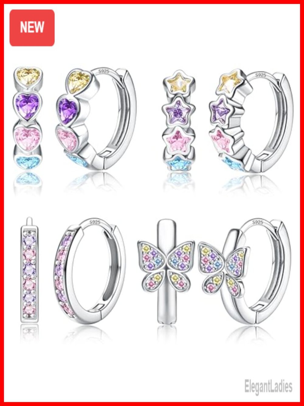 925 Sterling Silver Hypoallergenic Huggie Hoop Earrings Girls Set
